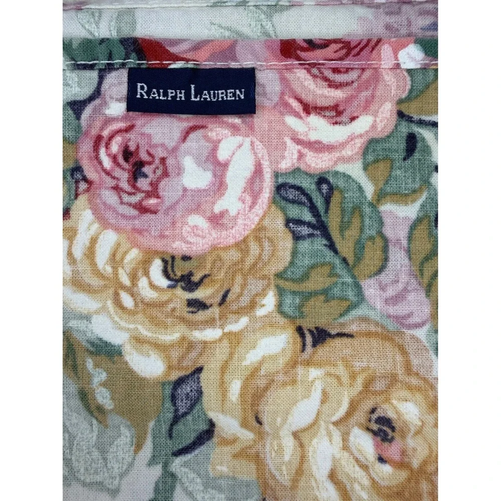Ralph Lauren Floral Cloth Napkins Pink Rose Lilac Cottagecore Vintage Style 2pc